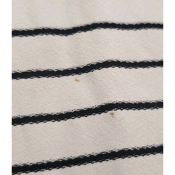 Marian & Maral Y2K Retro White Black Stripe Tunic Dress Cap Sleeve Medium - Picture 3 of 5